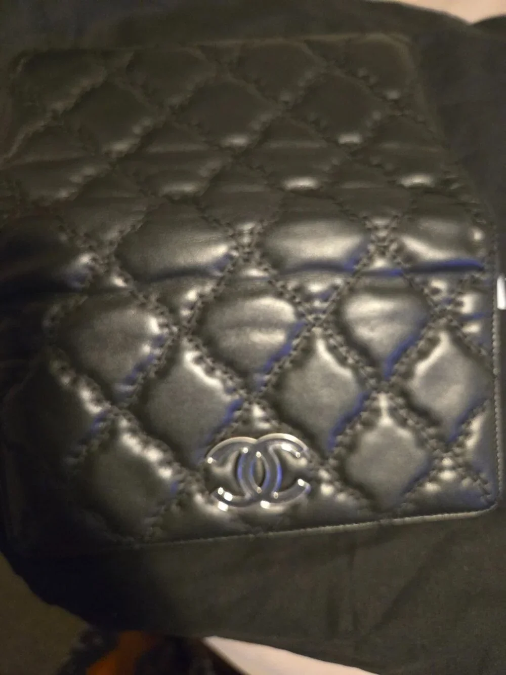 Chanel Ultra Stitch Lambskin Wallet Black Leather